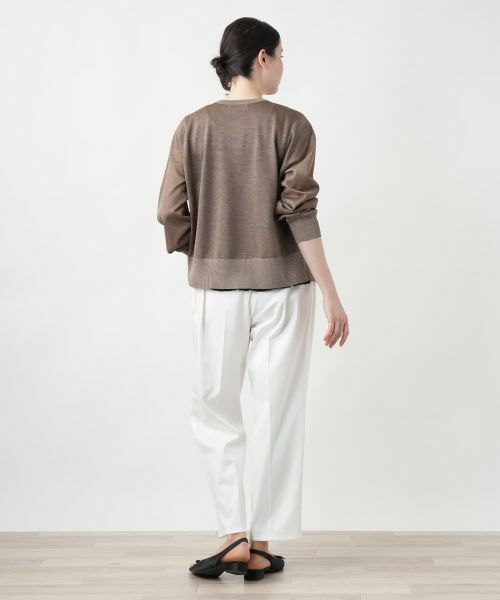 Leilian PLUS HOUSE / レリアンプラスハウス カーディガン・ボレロ | シアーラメニットカーディガン【NEMIKA】 | 詳細9