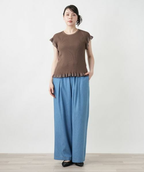 Leilian PLUS HOUSE / レリアンプラスハウス ニット・セーター | 【店舗人気】フリルスリーブトップス【NEMIKA】 | 詳細1