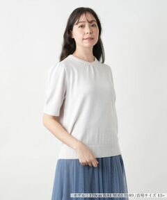 セール】 花柄フレンチスリーブニット【Leilian WHITE LABEL