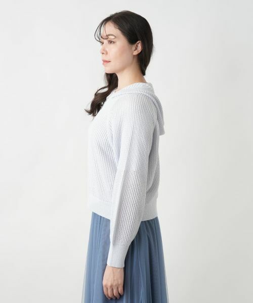 Leilian PLUS HOUSE / レリアンプラスハウス カーディガン・ボレロ | 【店舗人気】ラメフーデッドカーディガン【BOURGE】 | 詳細5