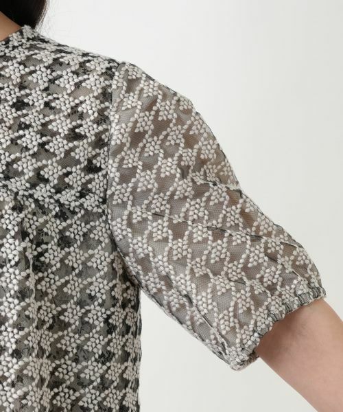 Leilian PLUS HOUSE / レリアンプラスハウス シャツ・ブラウス | 千鳥格子柄フレアブラウス【BOURGE】 | 詳細12