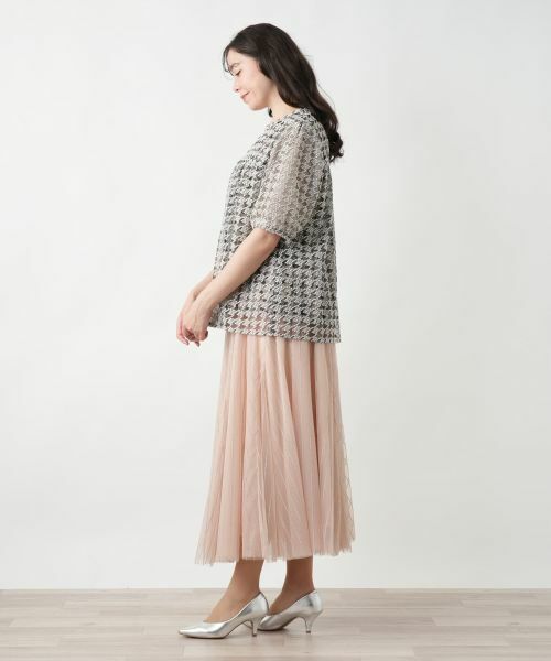 Leilian PLUS HOUSE / レリアンプラスハウス シャツ・ブラウス | 千鳥格子柄フレアブラウス【BOURGE】 | 詳細5