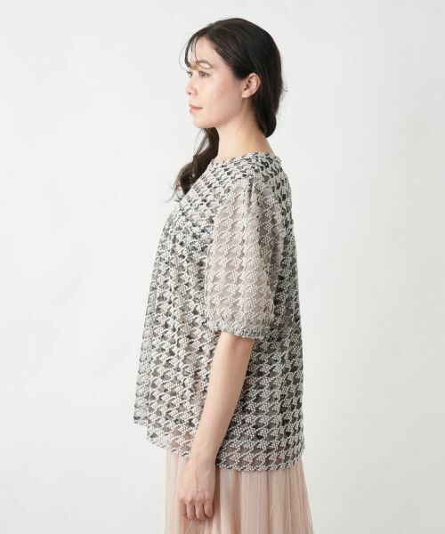 Leilian PLUS HOUSE / レリアンプラスハウス シャツ・ブラウス | 千鳥格子柄フレアブラウス【BOURGE】 | 詳細8