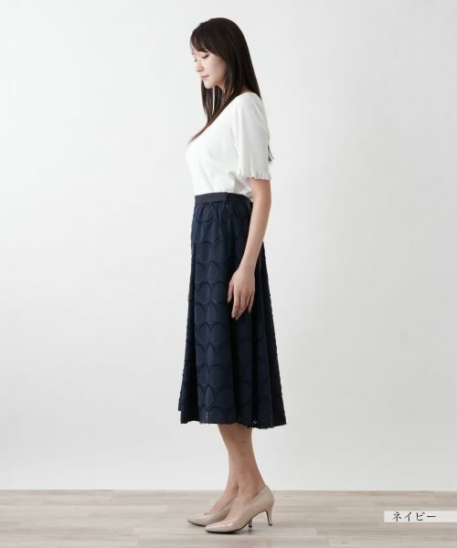 Leilian PLUS HOUSE / レリアンプラスハウス ミニ・ひざ丈スカート | 【店舗人気】サークル柄フレアスカート【BOURGE】 | 詳細2