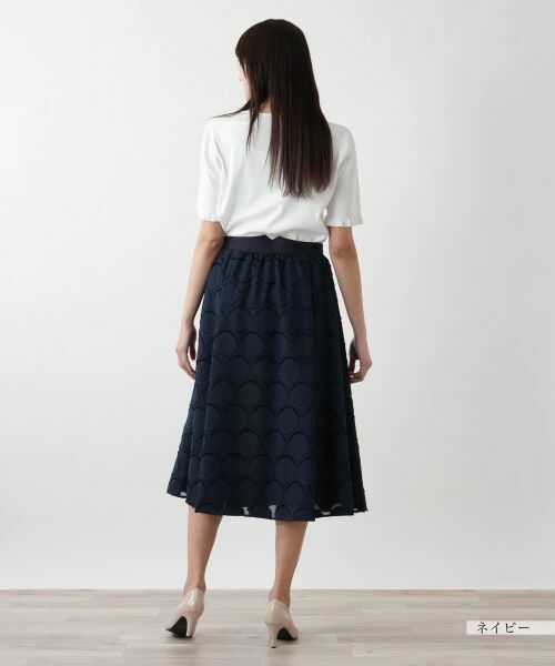 Leilian PLUS HOUSE / レリアンプラスハウス ミニ・ひざ丈スカート | 【店舗人気】サークル柄フレアスカート【BOURGE】 | 詳細3