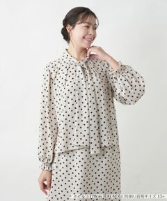 Leilian PLUS HOUSE / レリアンプラスハウス シャツ・ブラウス | 【店舗人気】ドットボウタイブラウス