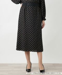 Leilian PLUS HOUSE / レリアンプラスハウス ミニ・ひざ丈スカート | 【店舗人気】ドット柄スカート