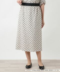 Leilian PLUS HOUSE / レリアンプラスハウス ミニ・ひざ丈スカート | 【店舗人気】ドット柄スカート