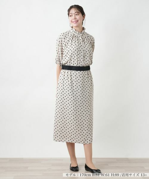 Leilian PLUS HOUSE / レリアンプラスハウス ミニ・ひざ丈スカート | 【店舗人気】ドット柄スカート | 詳細4