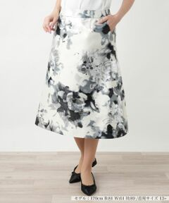 Leilian PLUS HOUSE / レリアンプラスハウス ミニ・ひざ丈スカート | プリントミディスカート【BOURGE】