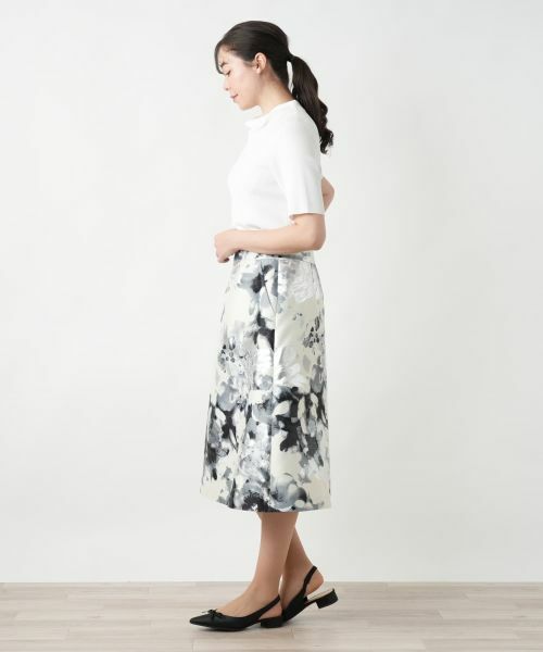 Leilian PLUS HOUSE / レリアンプラスハウス ミニ・ひざ丈スカート | プリントミディスカート【BOURGE】 | 詳細2