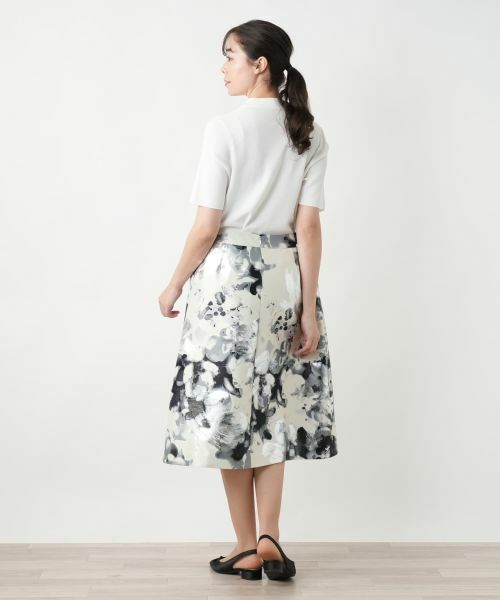 Leilian PLUS HOUSE / レリアンプラスハウス ミニ・ひざ丈スカート | プリントミディスカート【BOURGE】 | 詳細3