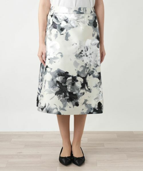 Leilian PLUS HOUSE / レリアンプラスハウス ミニ・ひざ丈スカート | プリントミディスカート【BOURGE】 | 詳細4