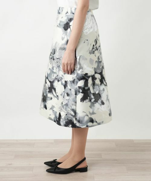 Leilian PLUS HOUSE / レリアンプラスハウス ミニ・ひざ丈スカート | プリントミディスカート【BOURGE】 | 詳細5