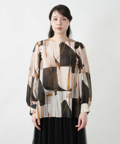 Leilian PLUS HOUSE / レリアンプラスハウス シャツ・ブラウス | 【店舗人気】プリントクルーネックブラウス【BOURGE】 | 詳細4