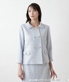 Leilian PLUS HOUSE / レリアンプラスハウス テーラードジャケット | ラメダブルジャケット【BOURGE】