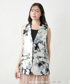 Leilian PLUS HOUSE / レリアンプラスハウス テーラードジャケット | フラワー柄カラーベスト【BOURGE】