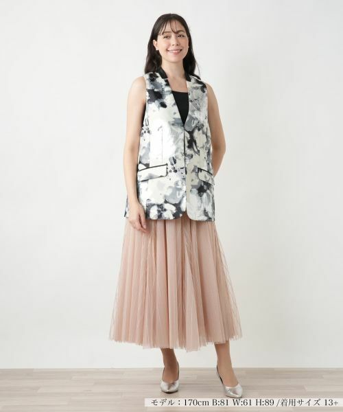 Leilian PLUS HOUSE / レリアンプラスハウス テーラードジャケット | フラワー柄カラーベスト【BOURGE】 | 詳細1