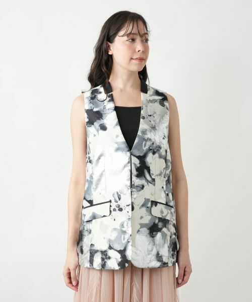 Leilian PLUS HOUSE / レリアンプラスハウス テーラードジャケット | フラワー柄カラーベスト【BOURGE】 | 詳細4