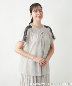 Leilian PLUS HOUSE / レリアンプラスハウス シャツ・ブラウス | 【店舗人気】レースドットブラウス【BOURGE】