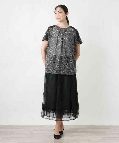 Leilian PLUS HOUSE / レリアンプラスハウス シャツ・ブラウス | 【店舗人気】レースドットブラウス【BOURGE】 | 詳細1