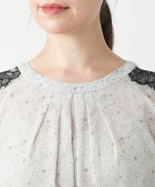 Leilian PLUS HOUSE / レリアンプラスハウス シャツ・ブラウス | 【店舗人気】レースドットブラウス【BOURGE】 | 詳細10