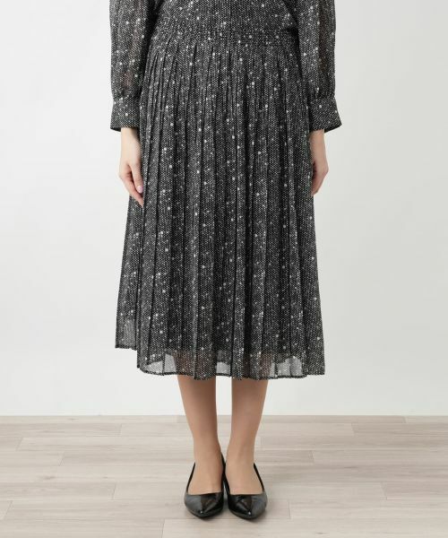 Leilian PLUS HOUSE / レリアンプラスハウス ロング・マキシ丈スカート | ドットプリーツスカート【BOURGE】 | 詳細4