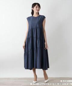 Leilian PLUS HOUSE / レリアンプラスハウス ドレス | ノースリーブティアードワンピース【NEMIKA】