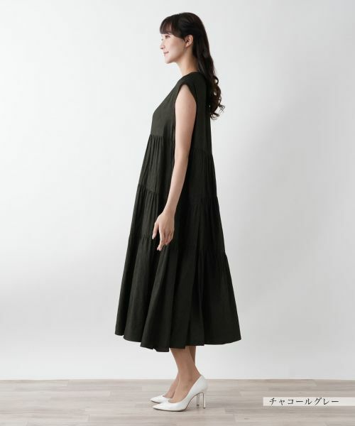 Leilian PLUS HOUSE / レリアンプラスハウス ドレス | ノースリーブティアードワンピース【NEMIKA】 | 詳細2