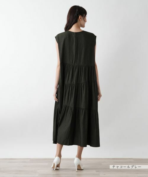 Leilian PLUS HOUSE / レリアンプラスハウス ドレス | ノースリーブティアードワンピース【NEMIKA】 | 詳細3