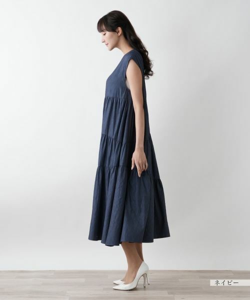 Leilian PLUS HOUSE / レリアンプラスハウス ドレス | ノースリーブティアードワンピース【NEMIKA】 | 詳細5