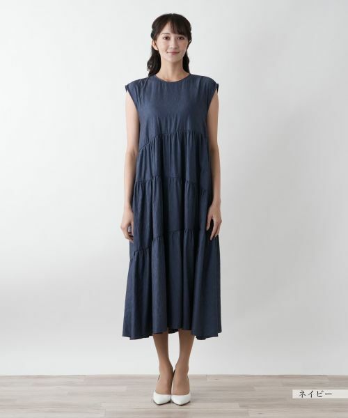 Leilian PLUS HOUSE / レリアンプラスハウス ドレス | ノースリーブティアードワンピース【NEMIKA】 | 詳細7