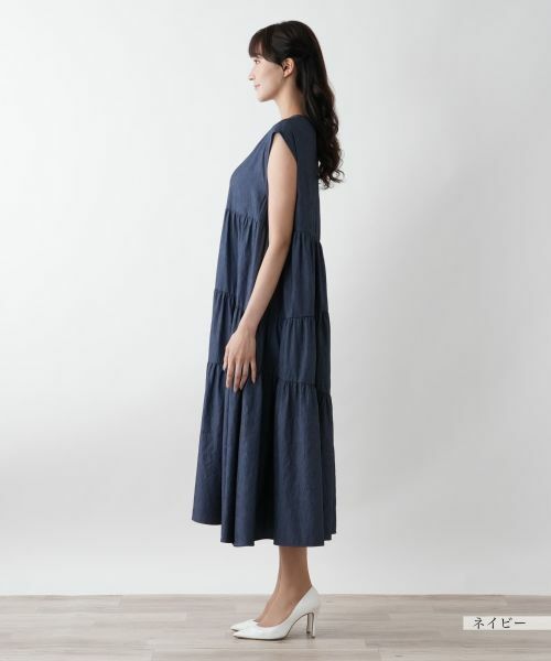 Leilian PLUS HOUSE / レリアンプラスハウス ドレス | ノースリーブティアードワンピース【NEMIKA】 | 詳細8