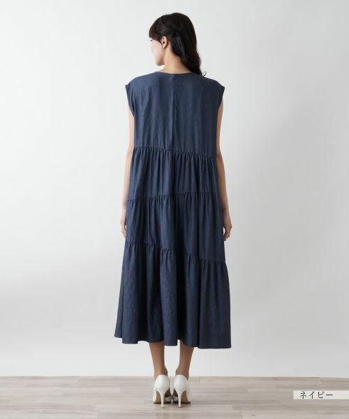 Leilian PLUS HOUSE / レリアンプラスハウス ドレス | ノースリーブティアードワンピース【NEMIKA】 | 詳細9