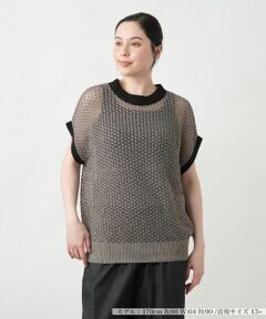 Leilian PLUS HOUSE / レリアンプラスハウス ニット・セーター | 【店舗人気】配色メッシュニットトップス【NEMIKA】