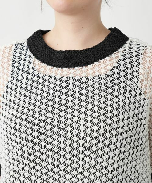 Leilian PLUS HOUSE / レリアンプラスハウス ニット・セーター | 【店舗人気】配色メッシュニットトップス【NEMIKA】 | 詳細10