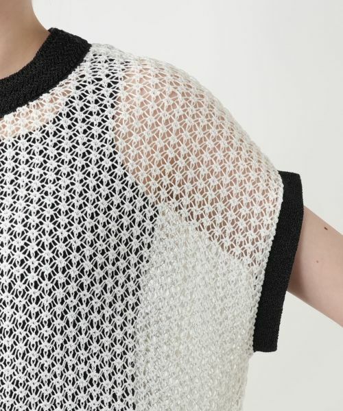 Leilian PLUS HOUSE / レリアンプラスハウス ニット・セーター | 【店舗人気】配色メッシュニットトップス【NEMIKA】 | 詳細12