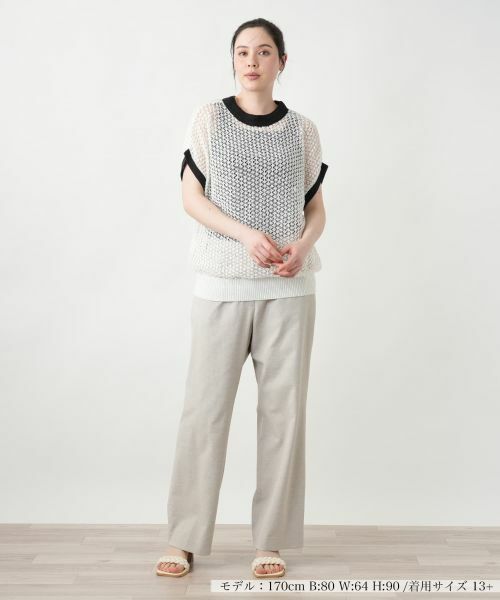 Leilian PLUS HOUSE / レリアンプラスハウス ニット・セーター | 【店舗人気】配色メッシュニットトップス【NEMIKA】 | 詳細4