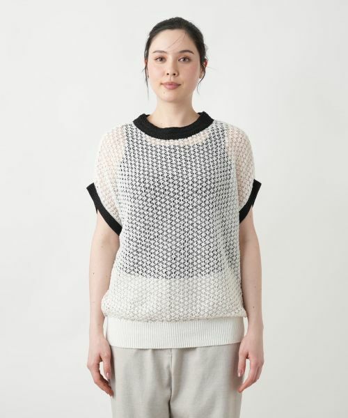 Leilian PLUS HOUSE / レリアンプラスハウス ニット・セーター | 【店舗人気】配色メッシュニットトップス【NEMIKA】 | 詳細7