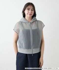 Leilian PLUS HOUSE / レリアンプラスハウス テーラードジャケット | シアーフードジップベスト【NEMIKA】