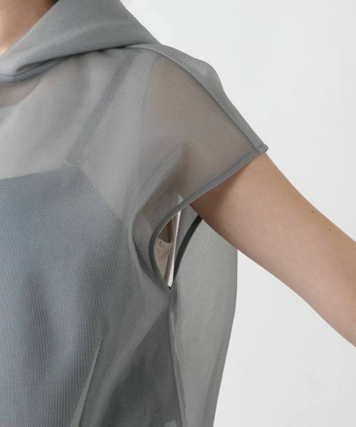 Leilian PLUS HOUSE / レリアンプラスハウス テーラードジャケット | シアーフードジップベスト【NEMIKA】 | 詳細12