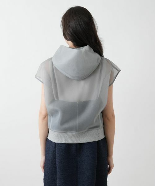 Leilian PLUS HOUSE / レリアンプラスハウス テーラードジャケット | シアーフードジップベスト【NEMIKA】 | 詳細9