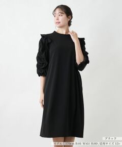 Leilian PLUS HOUSE / レリアンプラスハウス ドレス | ギャザースリーブワンピ−ス