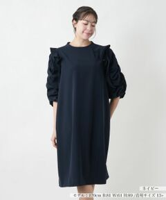 Leilian PLUS HOUSE / レリアンプラスハウス ドレス | ギャザースリーブワンピ−ス