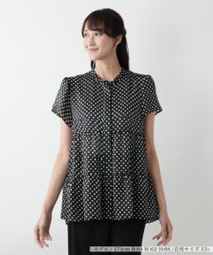 Leilian PLUS HOUSE / レリアンプラスハウス シャツ・ブラウス | ドットティアードブラウス【NEMIKA】