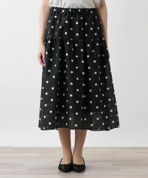 Leilian PLUS HOUSE / レリアンプラスハウス ミニ・ひざ丈スカート | 【店舗人気】ドットフレアスカート【NEMIKA】 | 詳細4