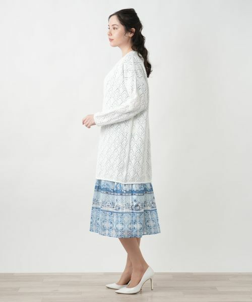 Leilian PLUS HOUSE / レリアンプラスハウス カーディガン・ボレロ | 透かし編みロングカーディガン | 詳細2