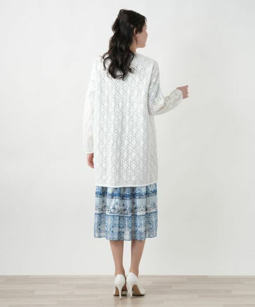 Leilian PLUS HOUSE / レリアンプラスハウス カーディガン・ボレロ | 透かし編みロングカーディガン | 詳細3