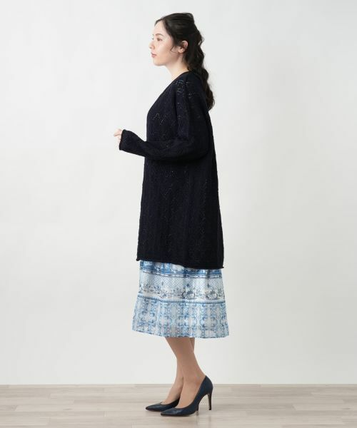 Leilian PLUS HOUSE / レリアンプラスハウス カーディガン・ボレロ | 透かし編みロングカーディガン | 詳細5