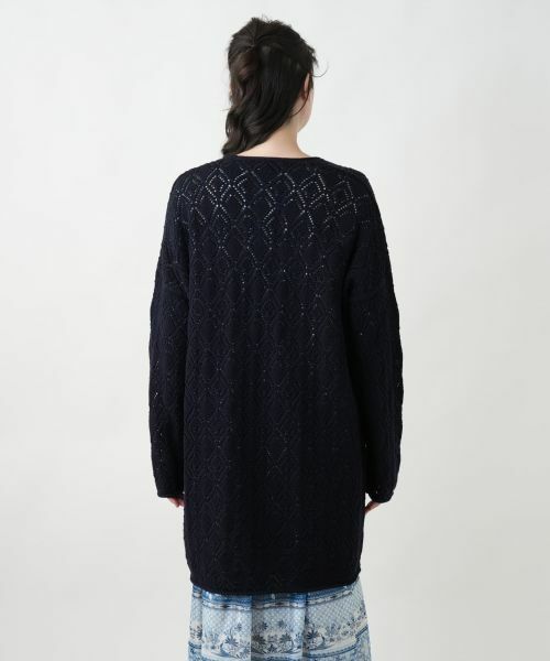 Leilian PLUS HOUSE / レリアンプラスハウス カーディガン・ボレロ | 透かし編みロングカーディガン | 詳細9